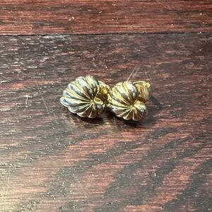Vintage Gold heart Clip-On Earrings